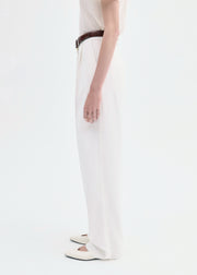 Pleat Front Trouser in Crepe - Ivory - CO Collections